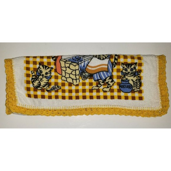 Kitty Cat 18x26 Kitchen Towel Crochet Home Decoration - Picture 3 of 3